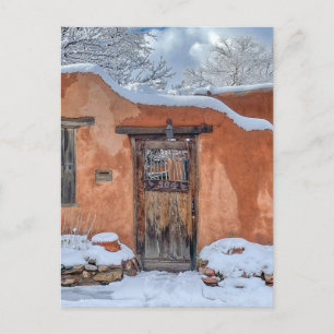 Winter in Santa Fe, New Mexico Holiday Postcard