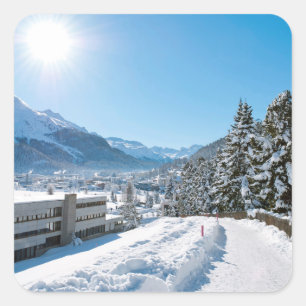 Winter in St. Moritz Square Sticker