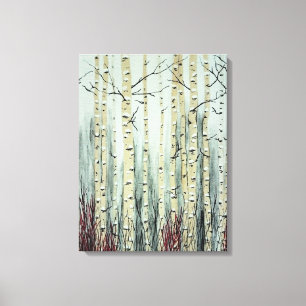 Winter in the Aspen Grove Canvas Print