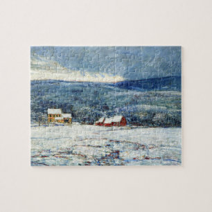 Winter in the Connecticut Hills (by Childe Hassam) Jigsaw Puzzle