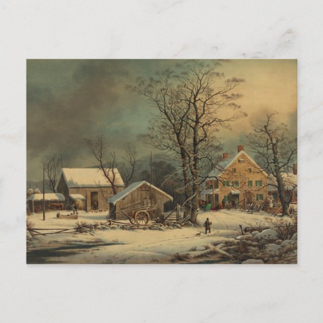 Winter In The Country: A Cold Morning Postcard (Front)