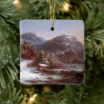 Winter in the Mountains, Christmas tree Ceramic Ornament<br><div class="desc">Winter landscape. Artwork by Régis François Gignoux (French,  1814–1882)</div>