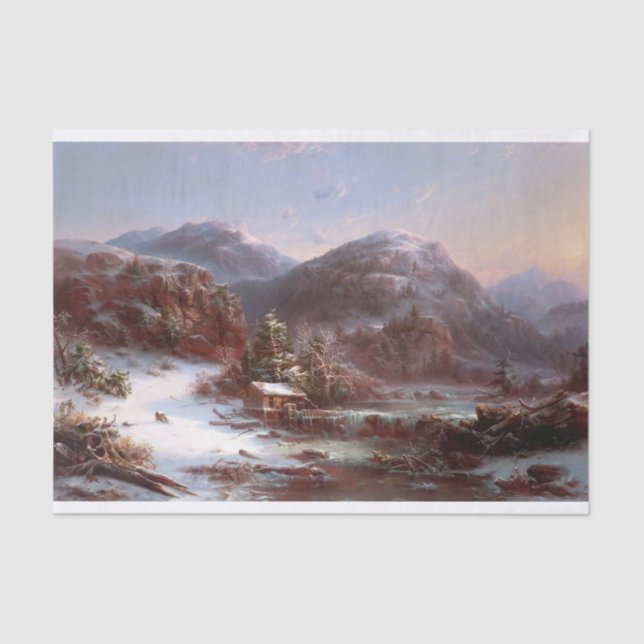 Winter in the Mountains, Decoupage Tissue Paper (Front)