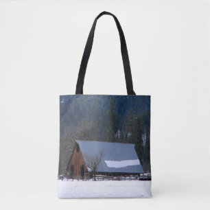 Winter in the mountains...... tote bag