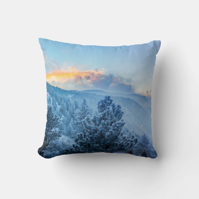 Winter In The Mountais Throw Pillow (Front)