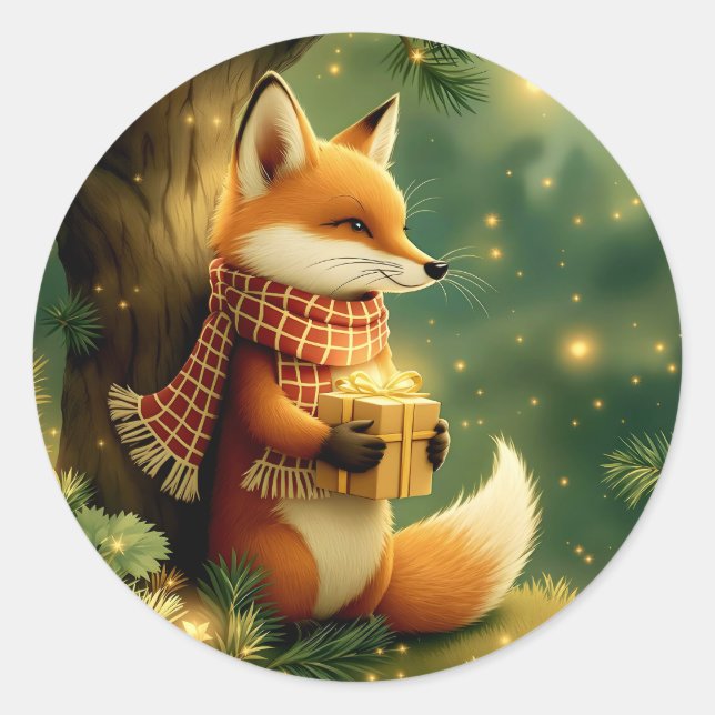 Winter in the Pines Classic Round Sticker (Front)