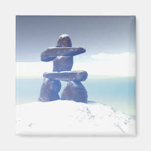 Winter inukshuk Magnet
