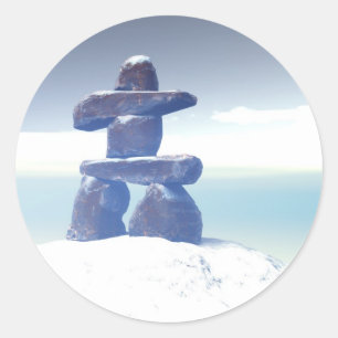 Winter inukshuk Sticker