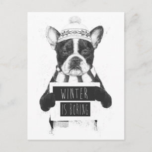 Winter is boring postcard