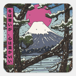 Winter is cold but the heart is warm square sticker