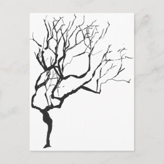 Winter is Coming Drawing Minimalism  Wintery Tree Postcard