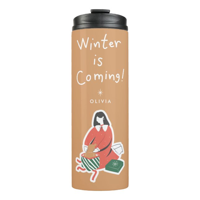 Winter Is Coming | Personalised Holiday Travel Mug (Front)