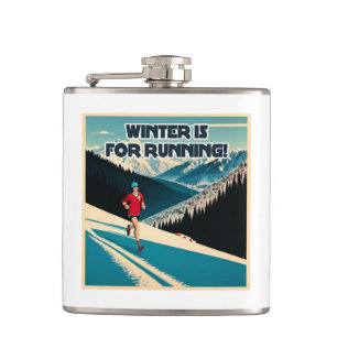 Winter Is For Running Hip Flask