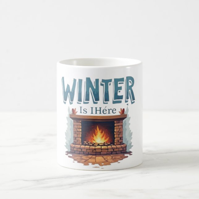Winter Is Here Fireplace Mug – Cosy Fire Design (Center)