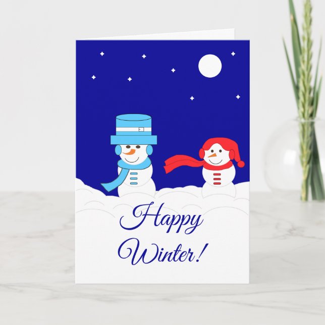 Winter is Quite Snowy: Dark Blue Card (Front)
