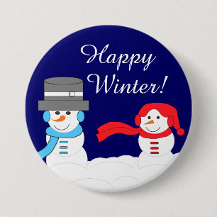 Winter is Snowy:  Dark Blue 7.5 Cm Round Badge