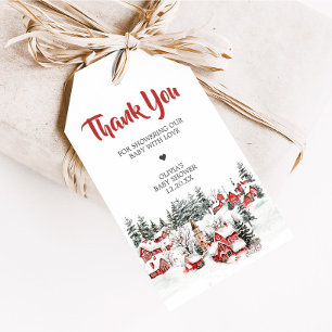 Winter It Take a Village Baby Shower Favor Tags