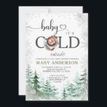 Winter It's Cold Outside Forest Snow Baby Shower Invitation<br><div class="desc">EDITABLE Winter It's Cold Outside Forest Cocoa Baby Shower Invitation
Elegant Silver Snowflakes Hot Cocoa Baby Shower Party</div>