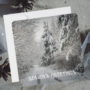 Winter journey through the woodland holiday card
