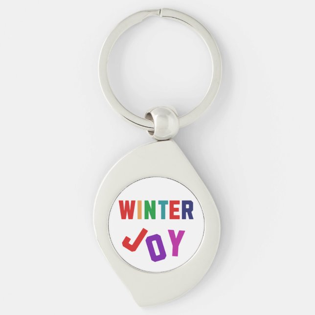 Winter Joy - Cosy Colourful Letters Key Ring (Front)