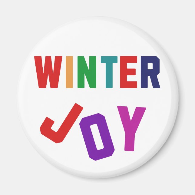 Winter Joy - Cosy Colourful Letters Magnet (Front)