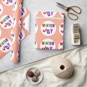 Winter Joy - Cosy Colourful Letters Wrapping Paper