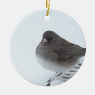 Winter Junco Ceramic Tree Decoration