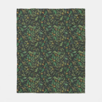 Winter Juniper Pine on Black Background Blanket