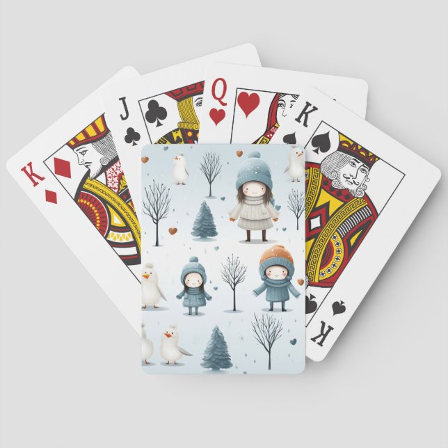 Winter Kids Playing Cards (Back)