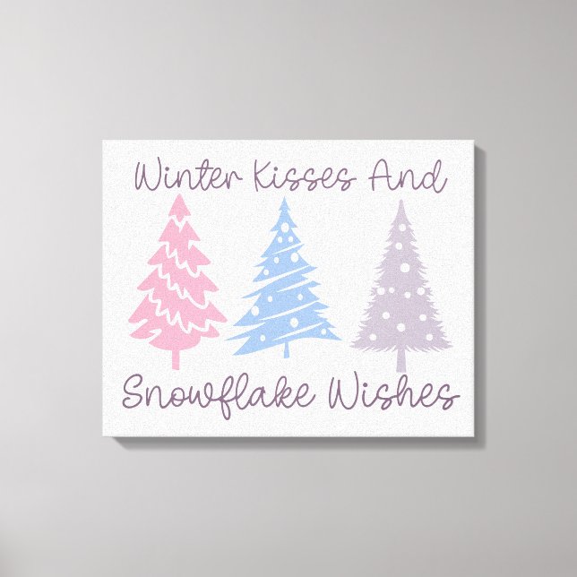 Winter Kisses and Snowflake Wishes Canvas Print (Front)