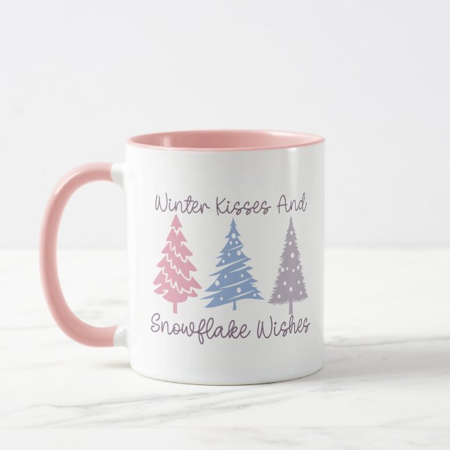 Winter Kisses and Snowflake Wishes Mug (Left)