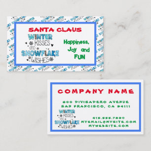 Winter Kisses Customise Business Card