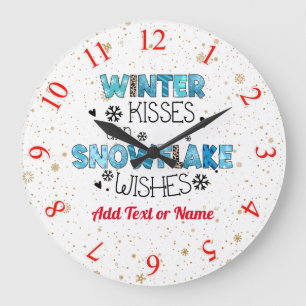 Winter Kisses Customise Large Clock