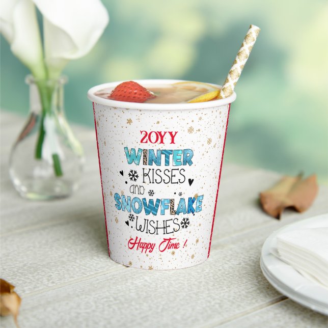 Winter Kisses Customise Paper Cups (Insitu)