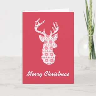Winter Knit Christmas Reindeer Folded Card