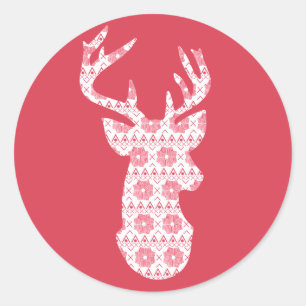 Winter Knit Christmas Reindeer Sticker