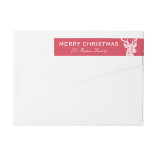 Winter Knit Christmas Reindeer Wrap Around Label