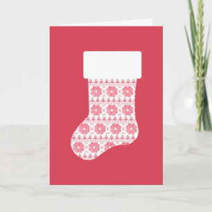 Winter Knit Christmas Stocking Card