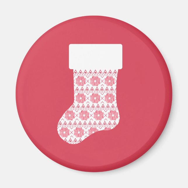 Winter Knit Christmas Stocking Magnet (Front)