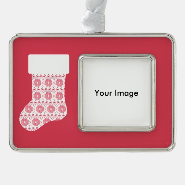 Winter Knit Christmas Stocking Ornament (Front)