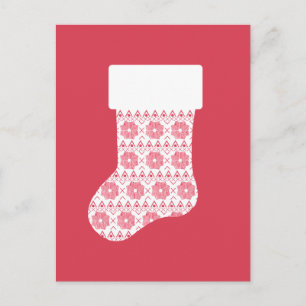 Winter Knit Christmas Stocking Postcard