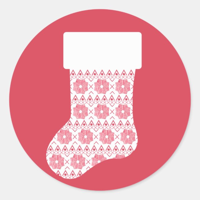 Winter Knit Christmas Stocking Sticker (Front)