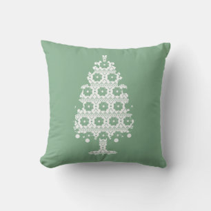 Winter Knit Christmas Tree Pillow