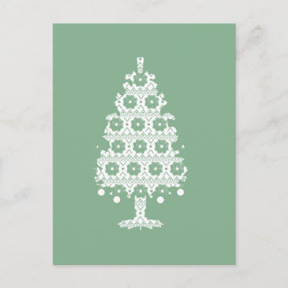 Winter Knit Christmas Tree Postcard