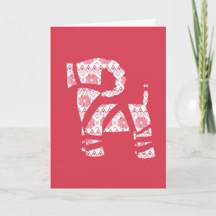 Winter Knit Christmas Yule Bock Card