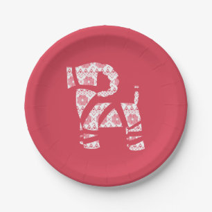 Winter Knit Christmas Yule Bock Paper Plates