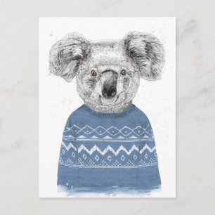 Winter koala postcard