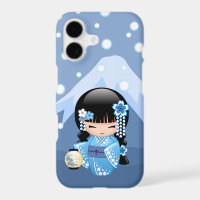 Winter Kokeshi Doll - Blue Mountain Geisha Girl
