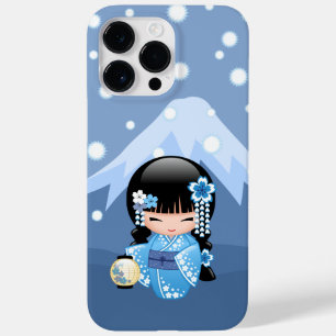 Winter Kokeshi Doll - Blue Mountain Geisha Girl Case-Mate iPhone 14 Pro Max Case