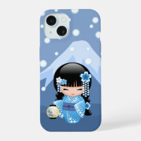 Winter Kokeshi Doll - Blue Mountain Geisha Girl
